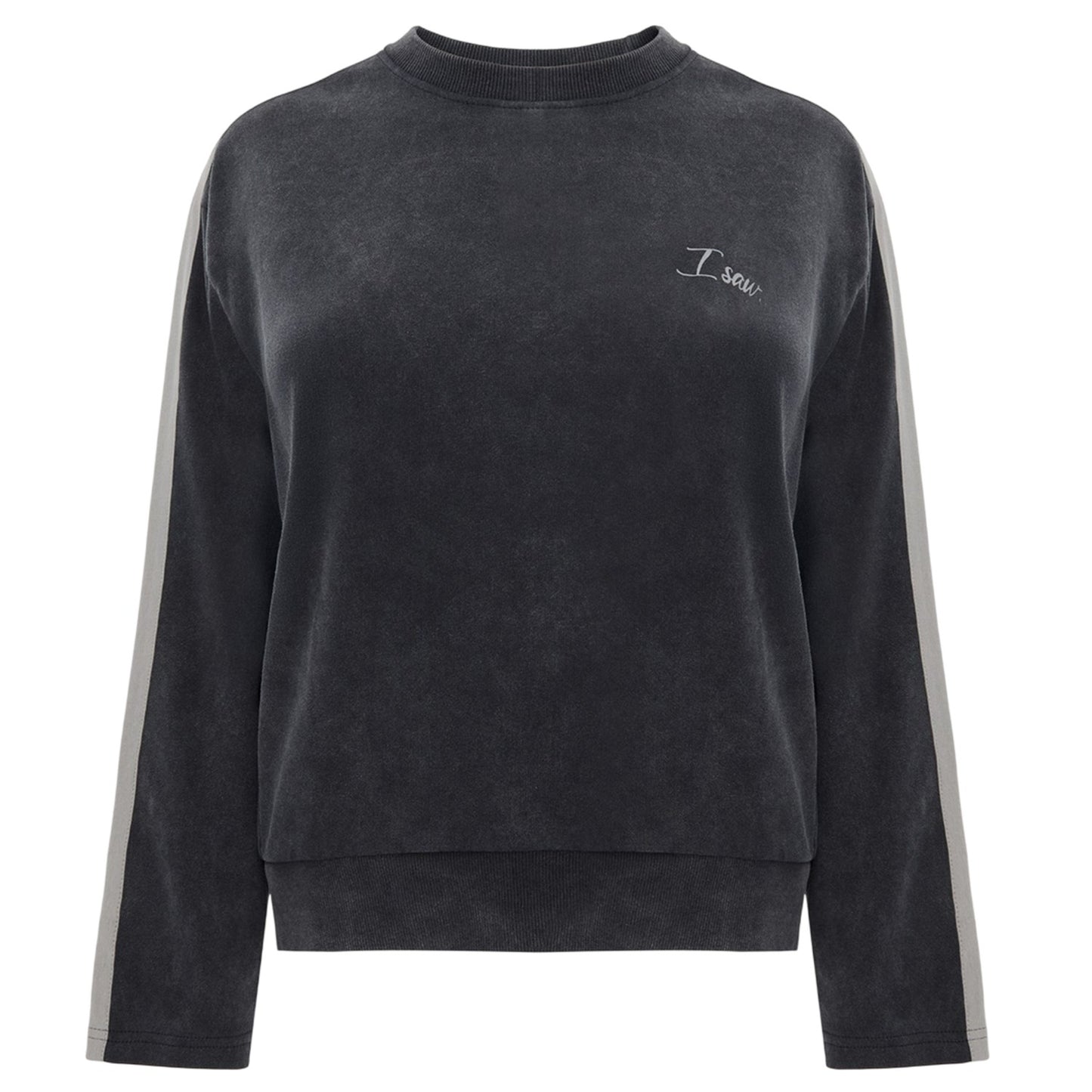 Grey - Front - I Saw It First Womens-Ladies Side Stripe Sweatshirt