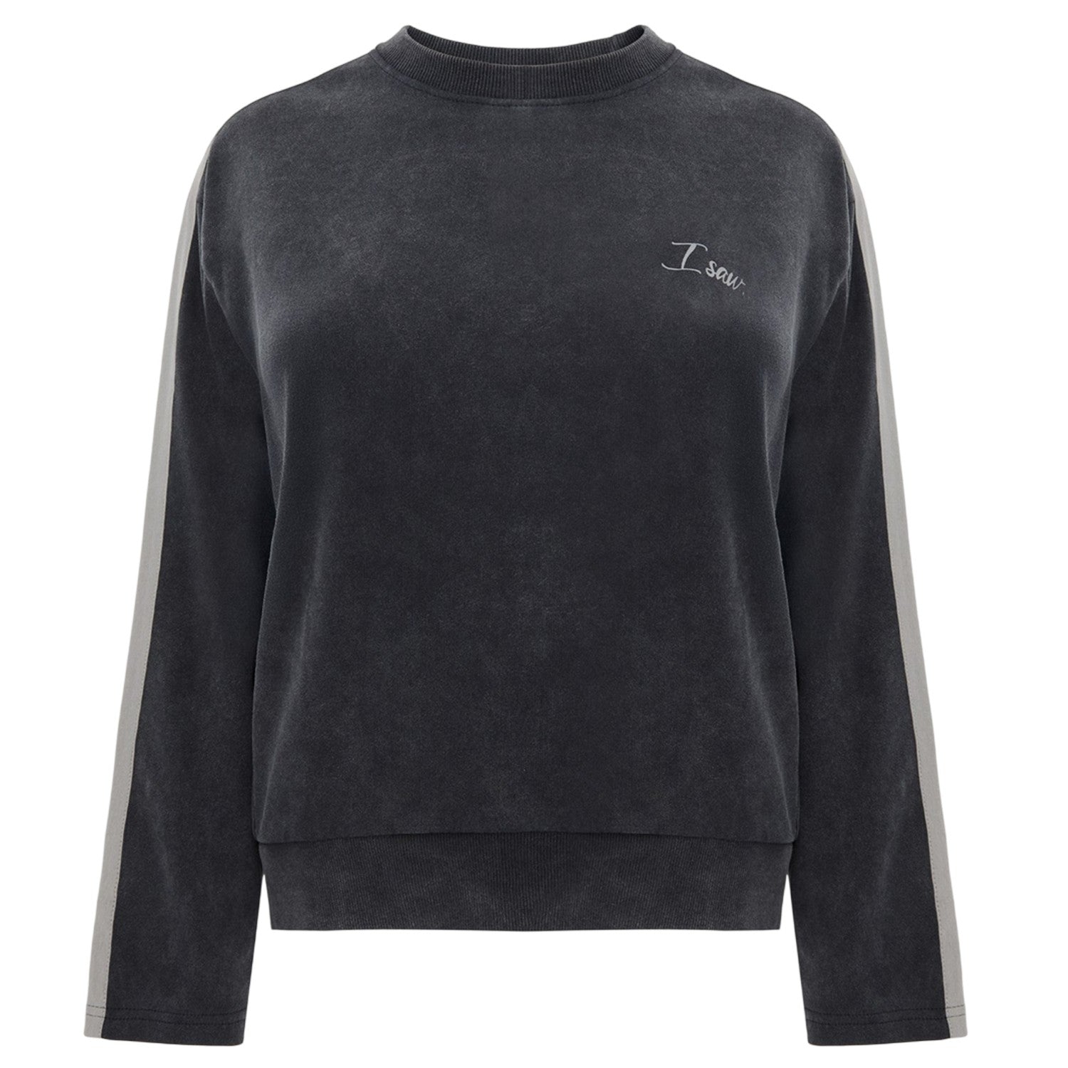Grey - Front - I Saw It First Womens-Ladies Side Stripe Sweatshirt