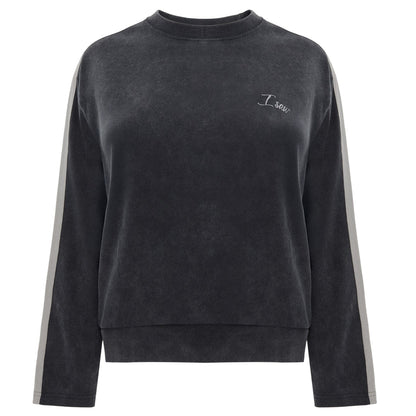 Grey - Front - I Saw It First Womens-Ladies Side Stripe Sweatshirt