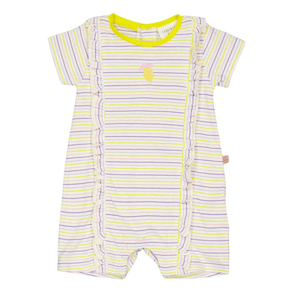 White - Front - Carrement Beau Baby Girls Stripe Crew Neck Babysuit