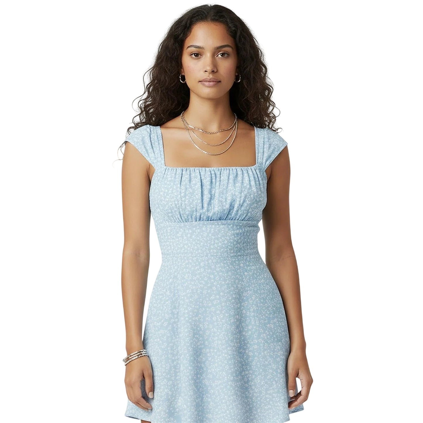 Blue - Side - Jack Wills Womens-Ladies Gathered Mini Dress
