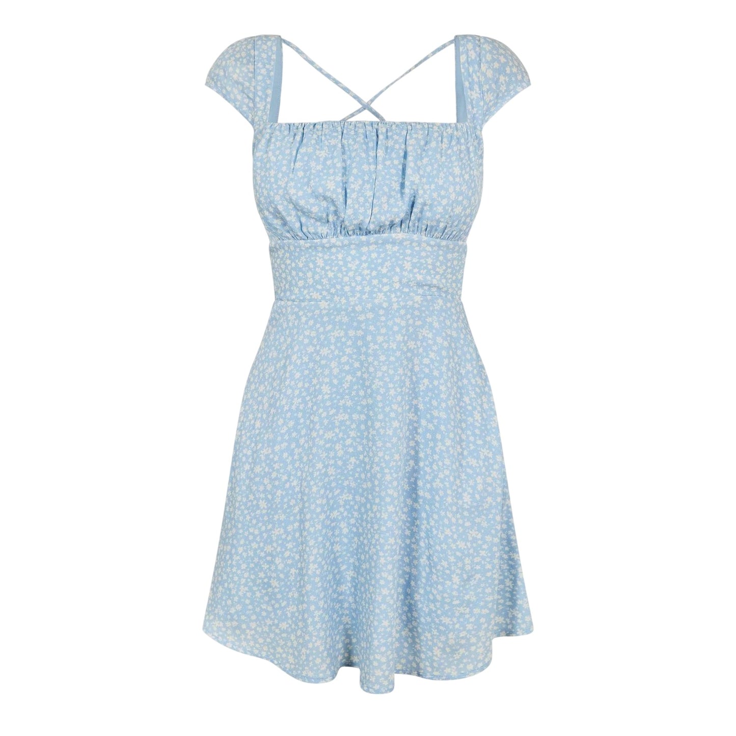 Blue - Front - Jack Wills Womens-Ladies Gathered Mini Dress