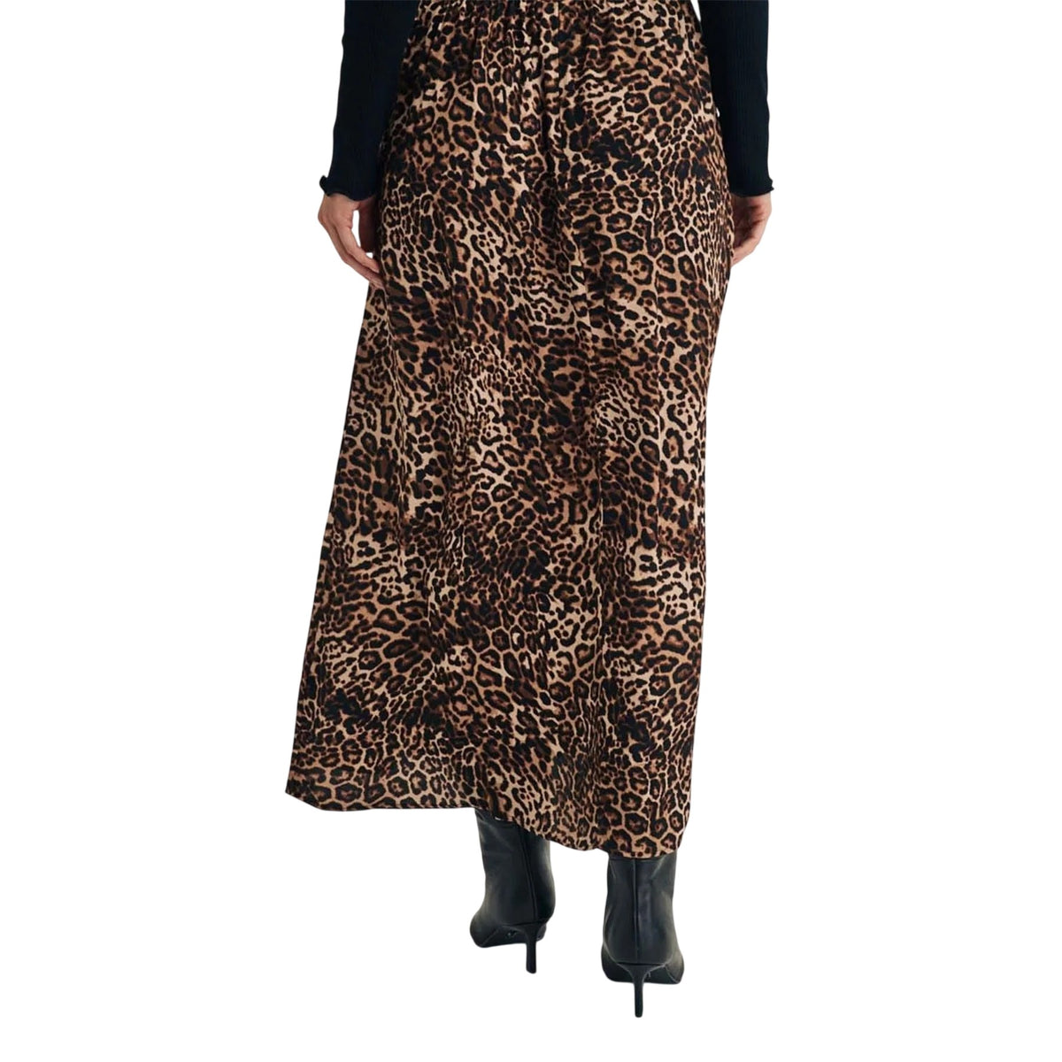 Brown - Back - Nobody's Child Womens-Ladies Leopard Print High Waist Maxi Skirt