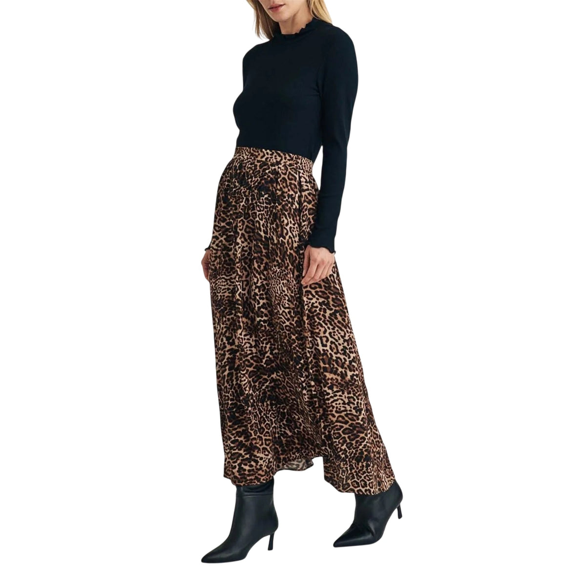 Brown - Lifestyle - Nobody's Child Womens-Ladies Leopard Print High Waist Maxi Skirt