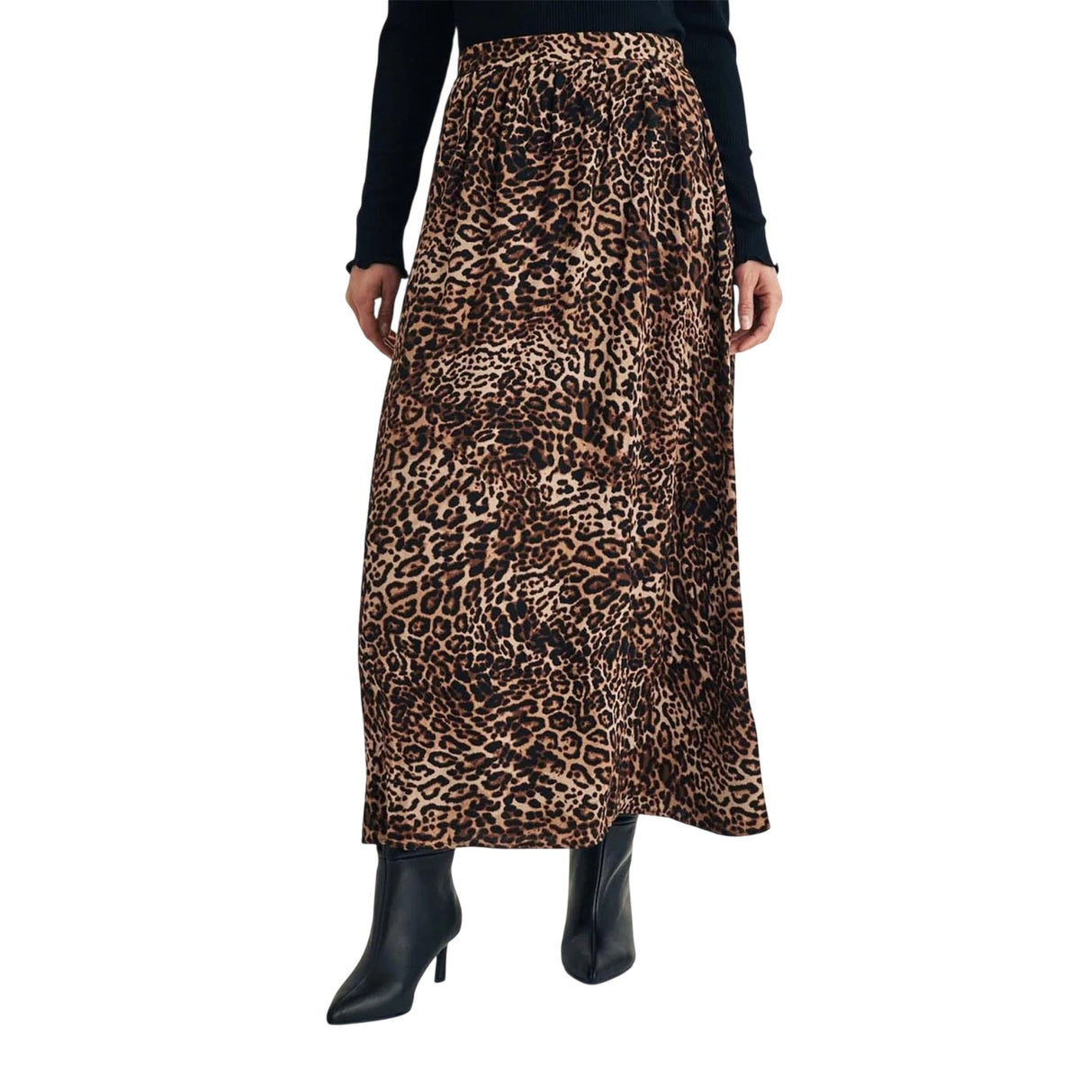 Brown - Front - Nobody's Child Womens-Ladies Leopard Print High Waist Maxi Skirt