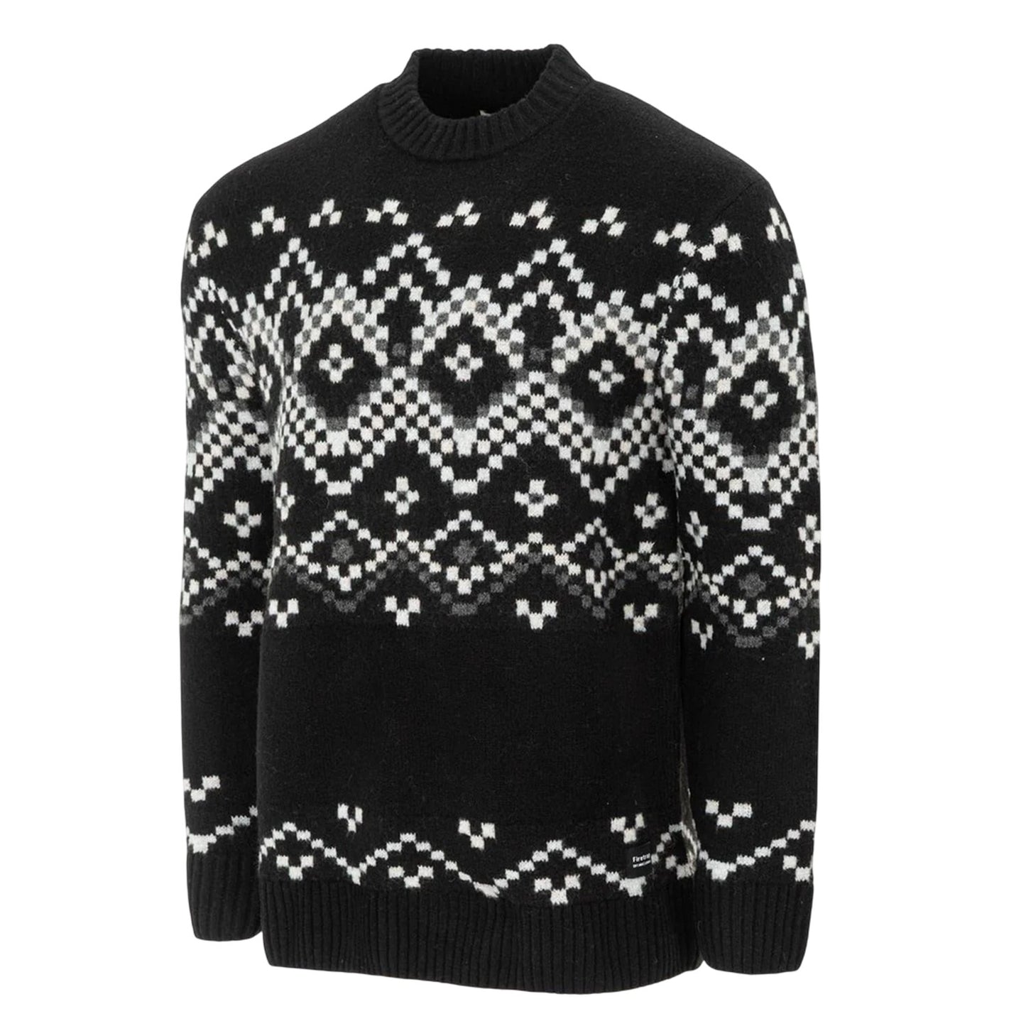Black-Monochrome - Lifestyle - Firetrap Mens Fair Isle Polyester Blend Slim Casual Jumper