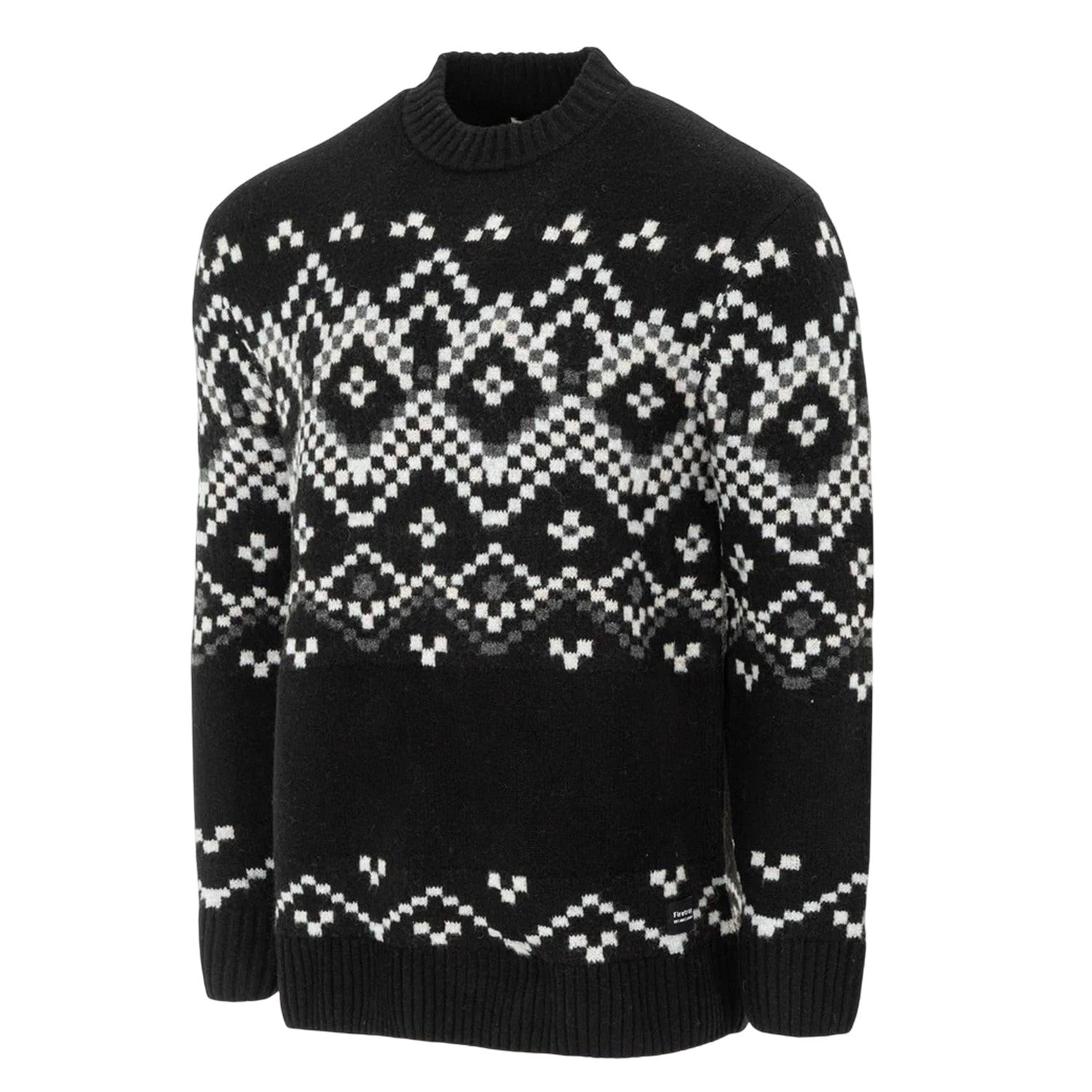 Black-Monochrome - Lifestyle - Firetrap Mens Fair Isle Polyester Blend Slim Casual Jumper