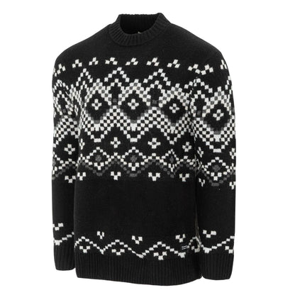 Black-Monochrome - Lifestyle - Firetrap Mens Fair Isle Polyester Blend Slim Casual Jumper