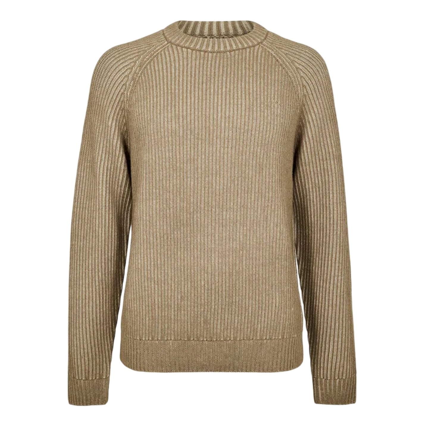 Fawn - Front - Jack Wills Mens Ribbed Crew Neck Jumper