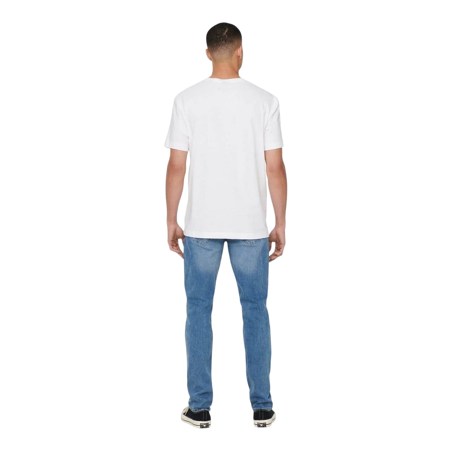 White - Back - Only and Sons Mens Max Life Crew Neck T-Shirt