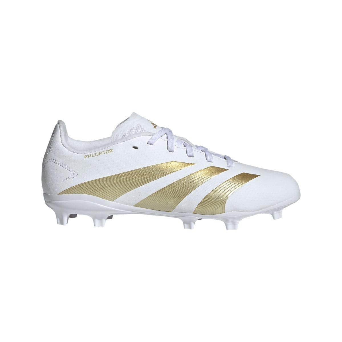 White - Front - Adidas Childrens-Kids Predator League Firm Ground Boots
