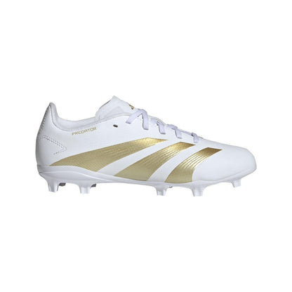 White - Front - Adidas Childrens-Kids Predator League Firm Ground Boots
