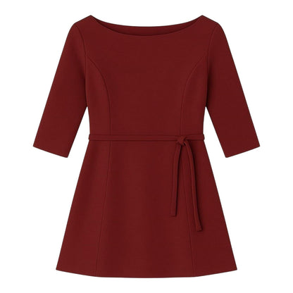 Burgundy - Front - I Saw It First Womens-Ladies Ponte Mini Dress