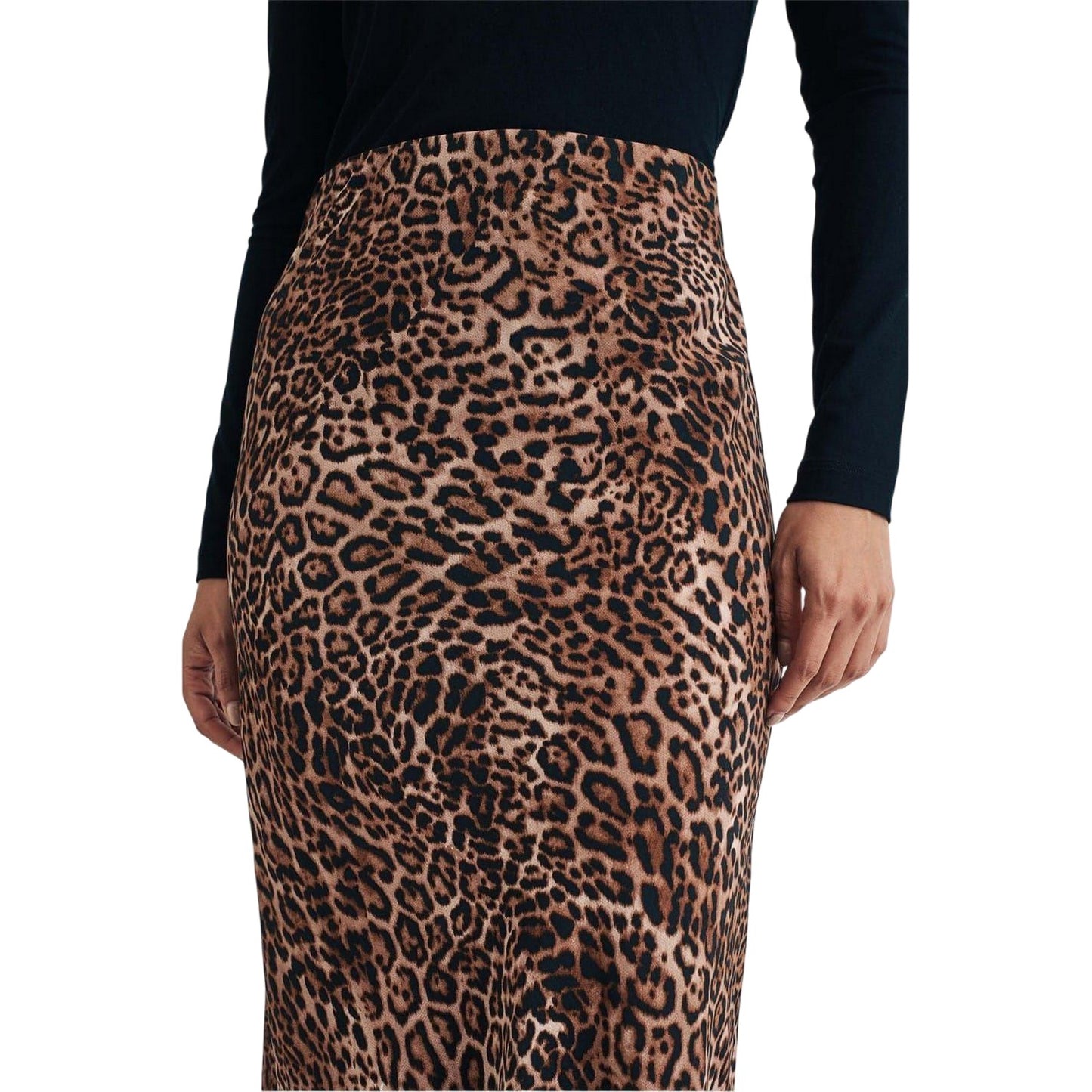 Brown - Side - Nobody´s Child Womens-Ladies Peyton Leopard Print Maxi Skirt