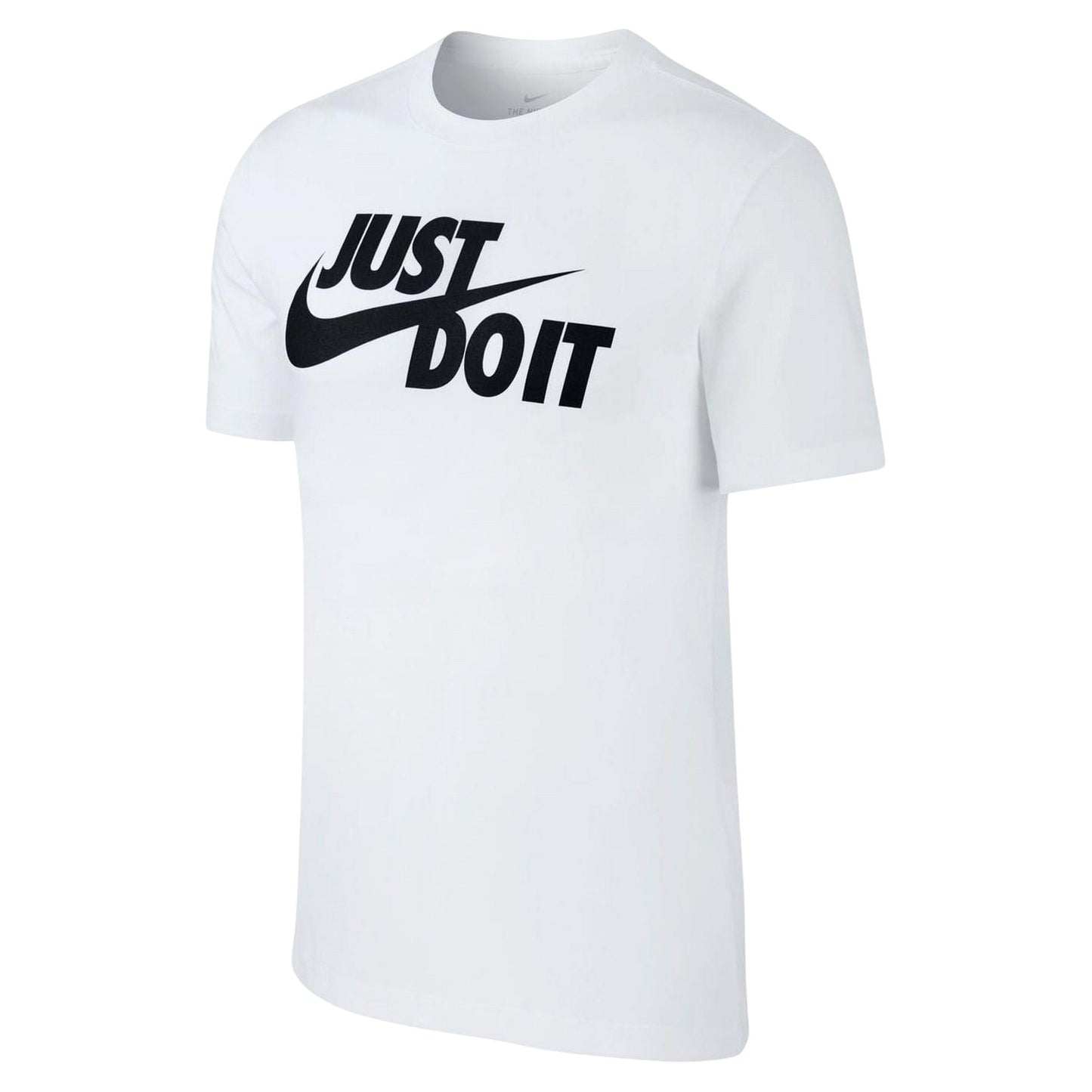 White-Black - Front - Nike Mens Just Do It Swoosh T-Shirt
