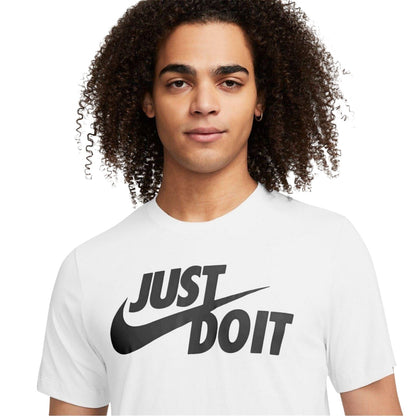 White-Black - Side - Nike Mens Just Do It Swoosh T-Shirt