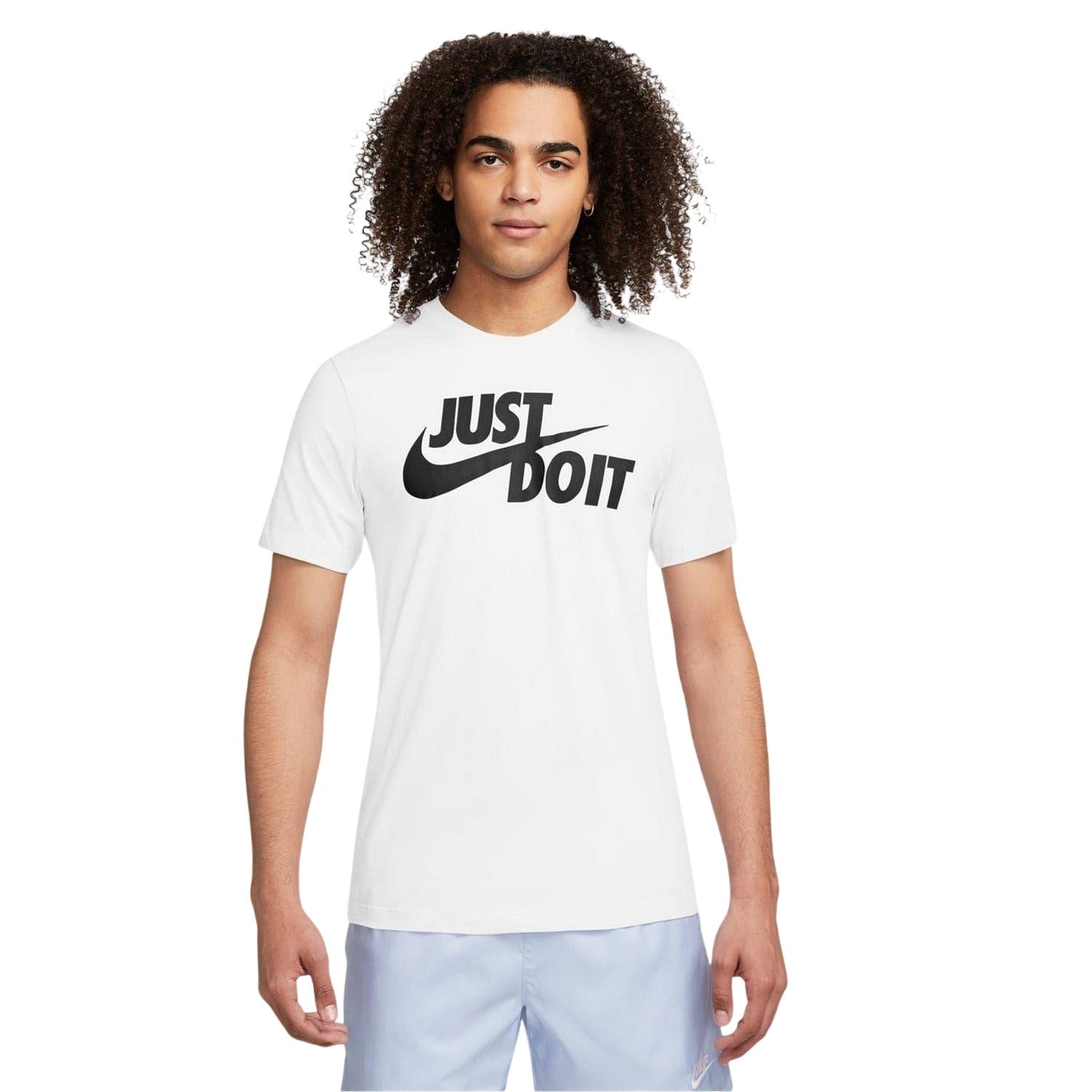 White-Black - Pack Shot - Nike Mens Just Do It Swoosh T-Shirt
