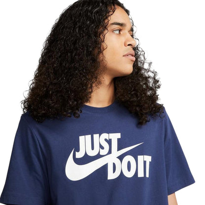 Midnight Navy - Side - Nike Mens Just Do It Swoosh T-Shirt