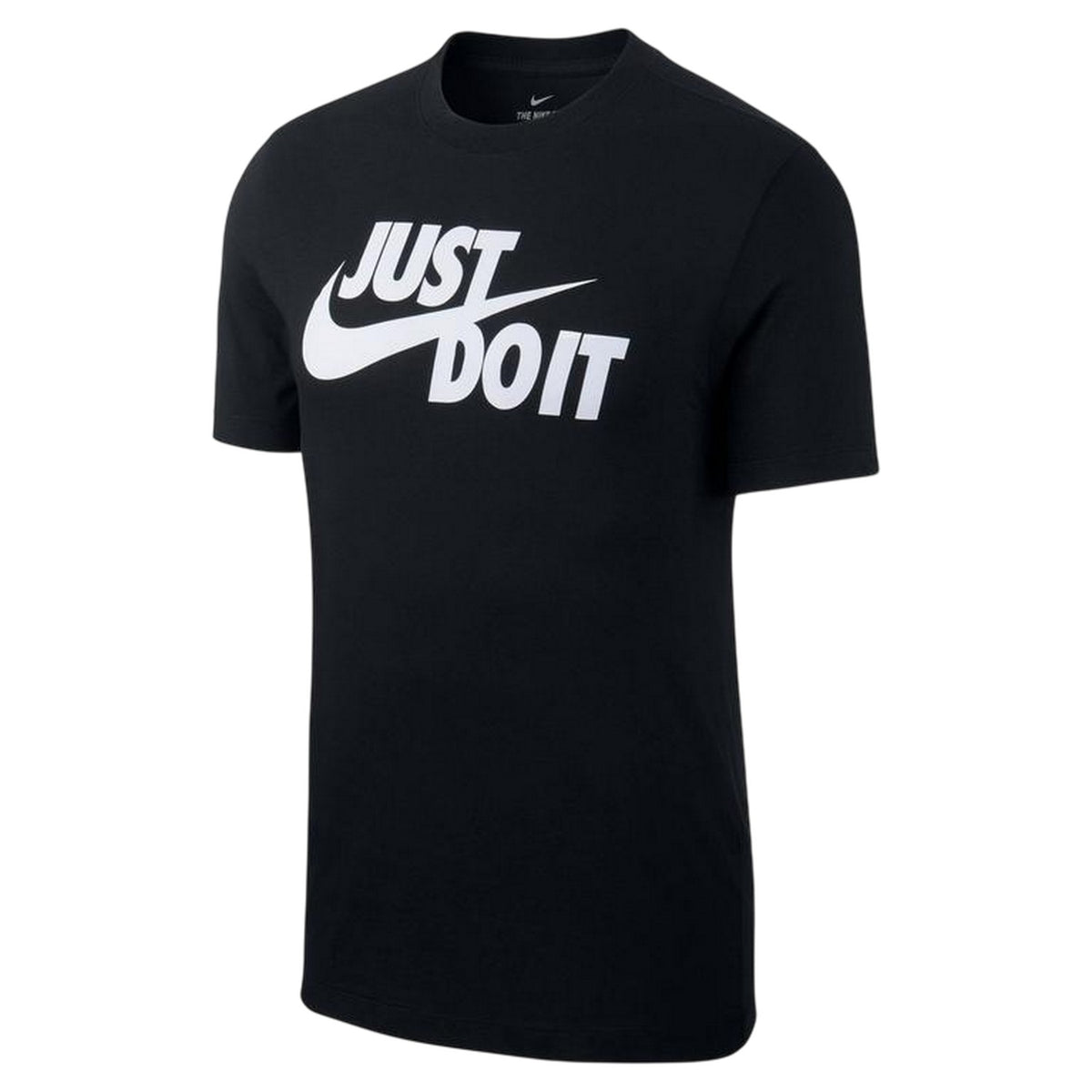 Black-White - Front - Nike Mens Just Do It Swoosh T-Shirt