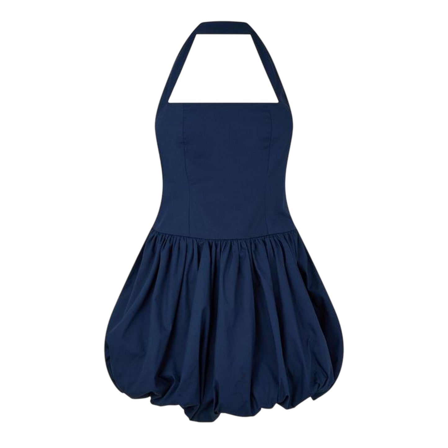 Navy - Front - AmyLynn Womens-Ladies Halter Neck Mini Dress