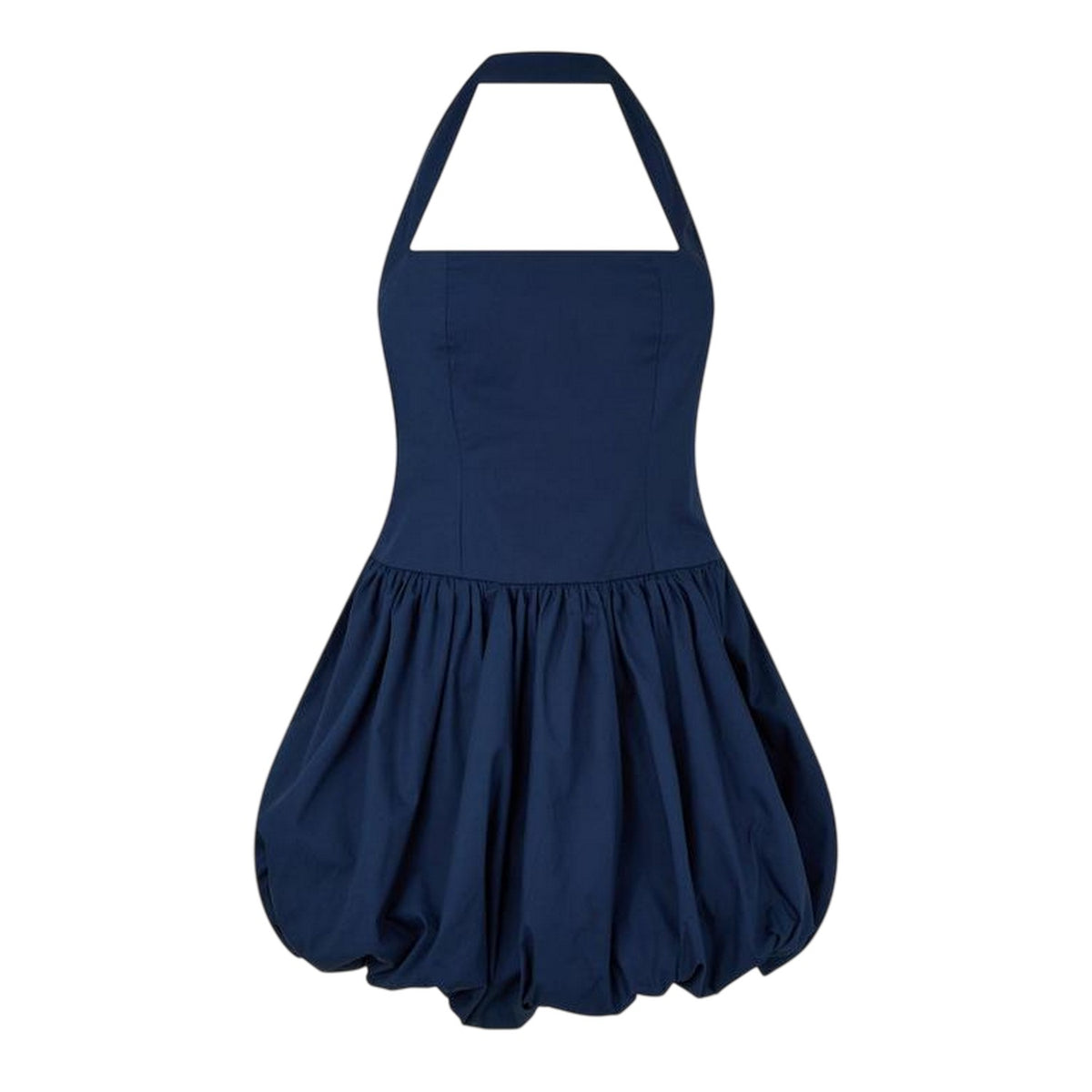Navy - Front - AmyLynn Womens-Ladies Halter Neck Mini Dress