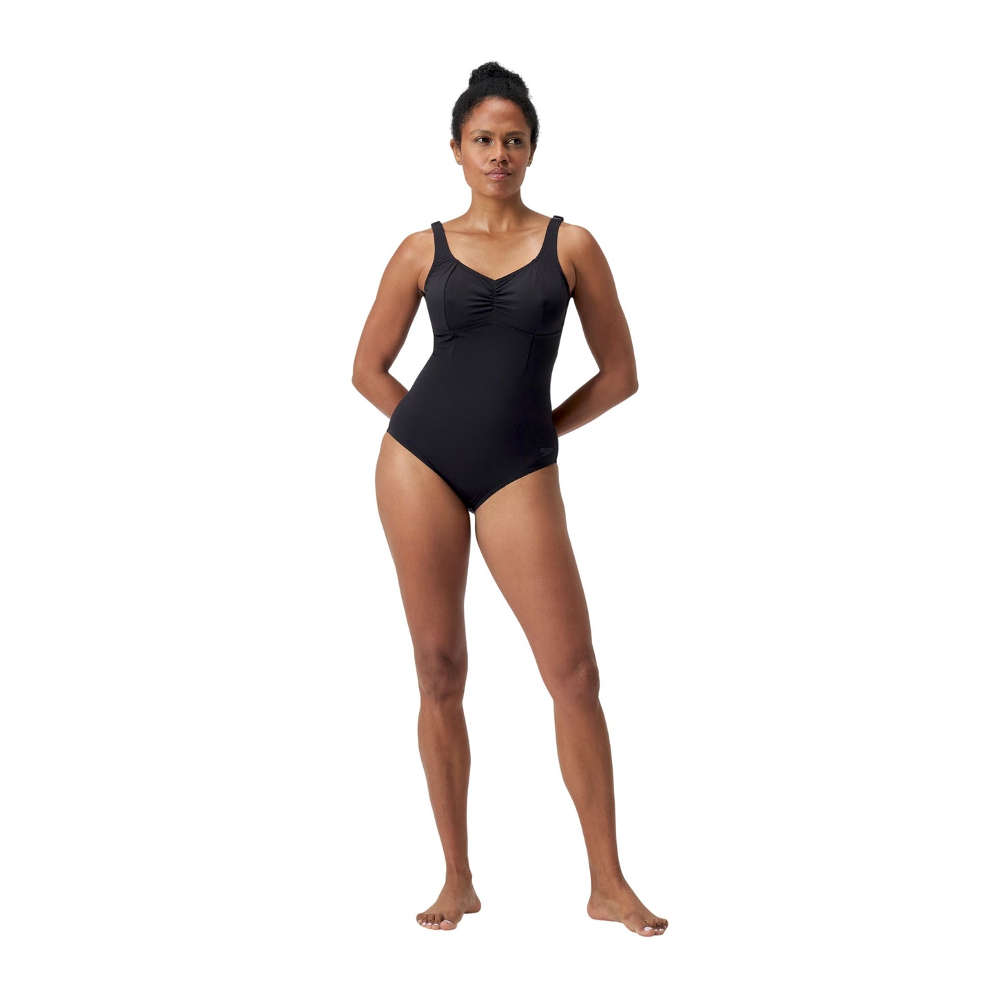 Antracite - Pack Shot - Speedo Womens-Ladies Plain One Piece Swimsuit