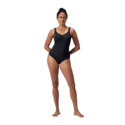 Antracite - Pack Shot - Speedo Womens-Ladies Plain One Piece Swimsuit