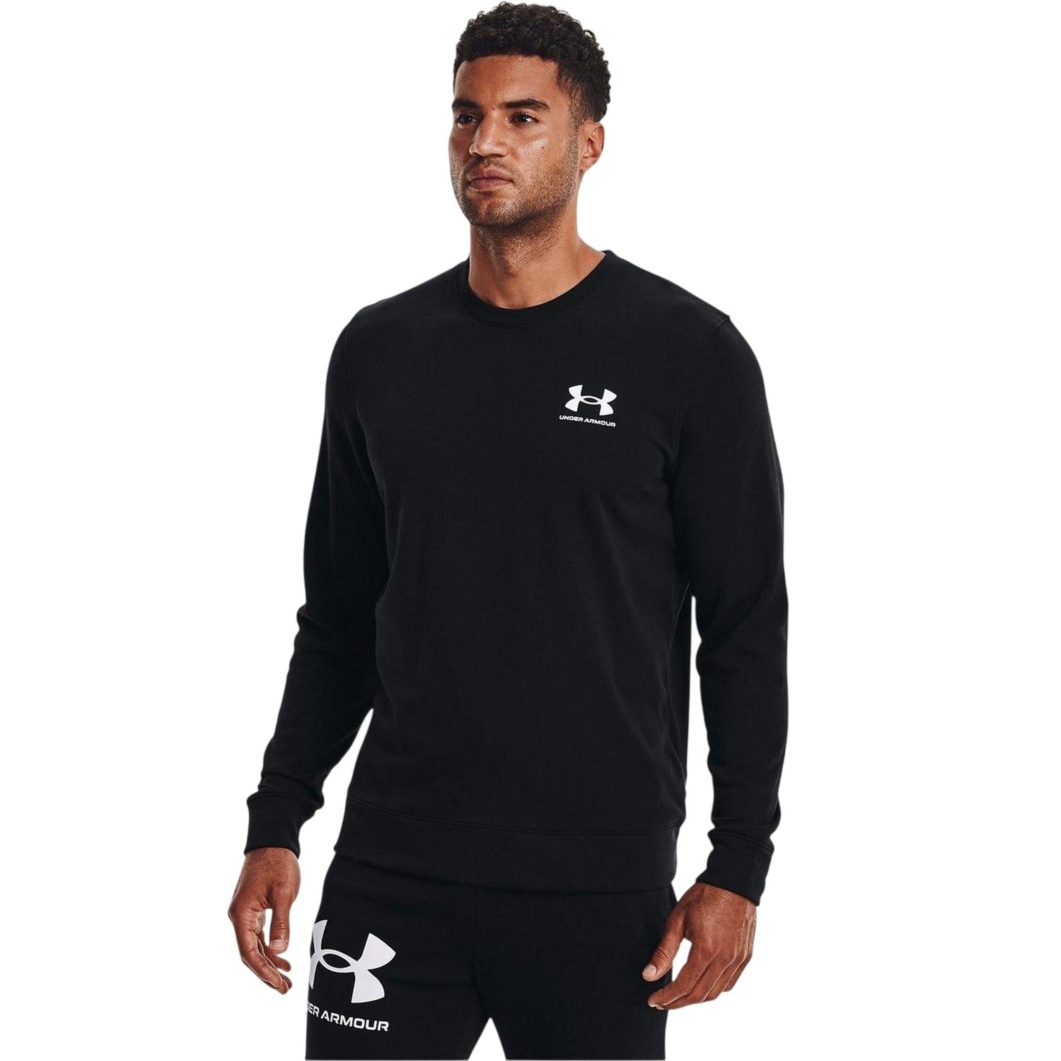 Black - Side - Under Armour Mens Rival Terry Sweatshirt