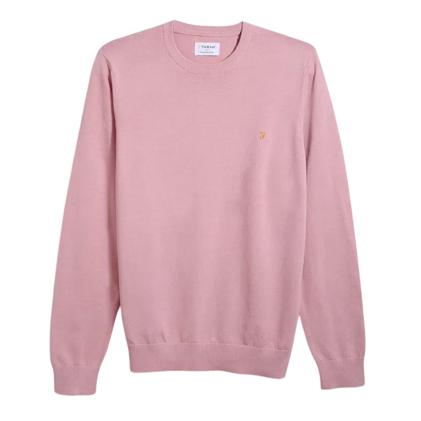 Pink - Front - Farah Mens Mullen Crew Neck Relaxed Fit Sweatshirt