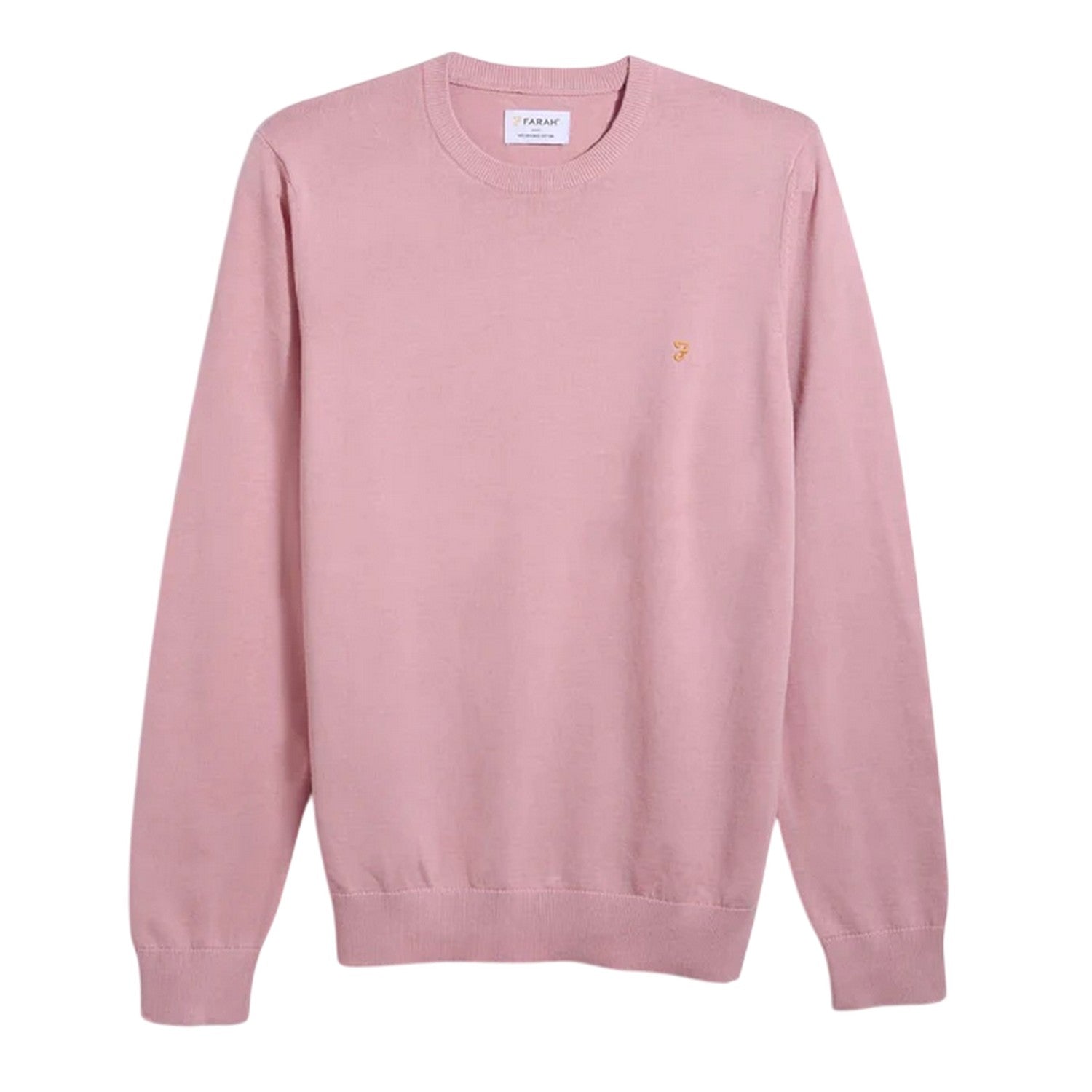 Pink - Front - Farah Mens Mullen Crew Neck Relaxed Fit Sweatshirt