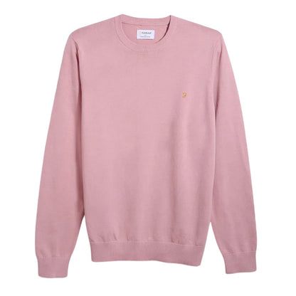 Pink - Front - Farah Mens Mullen Crew Neck Relaxed Fit Sweatshirt