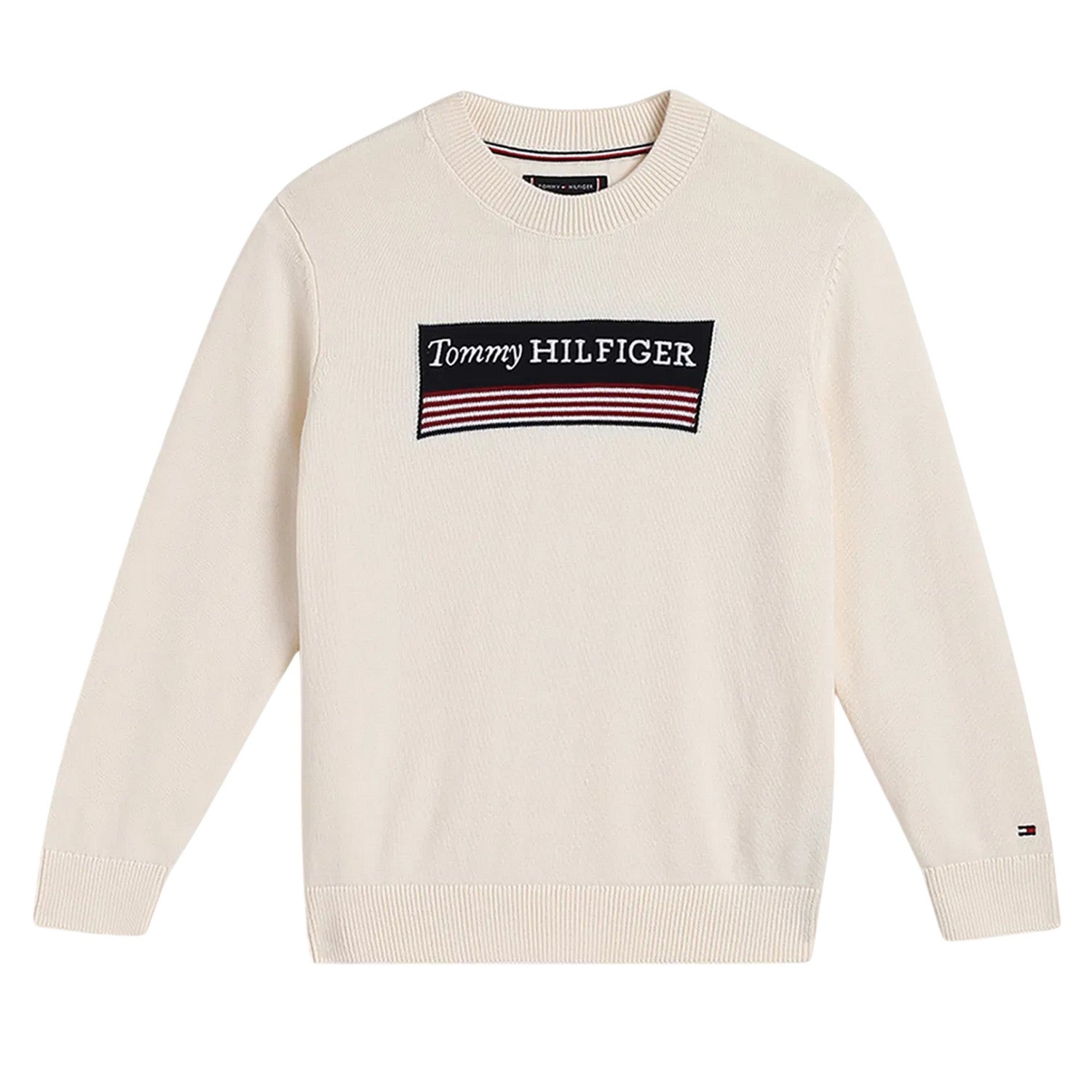 Ivory - Front - Tommy Hilfiger Childrens-Kids Monotype 1985 Jumper