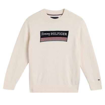 Ivory - Front - Tommy Hilfiger Childrens-Kids Monotype 1985 Jumper