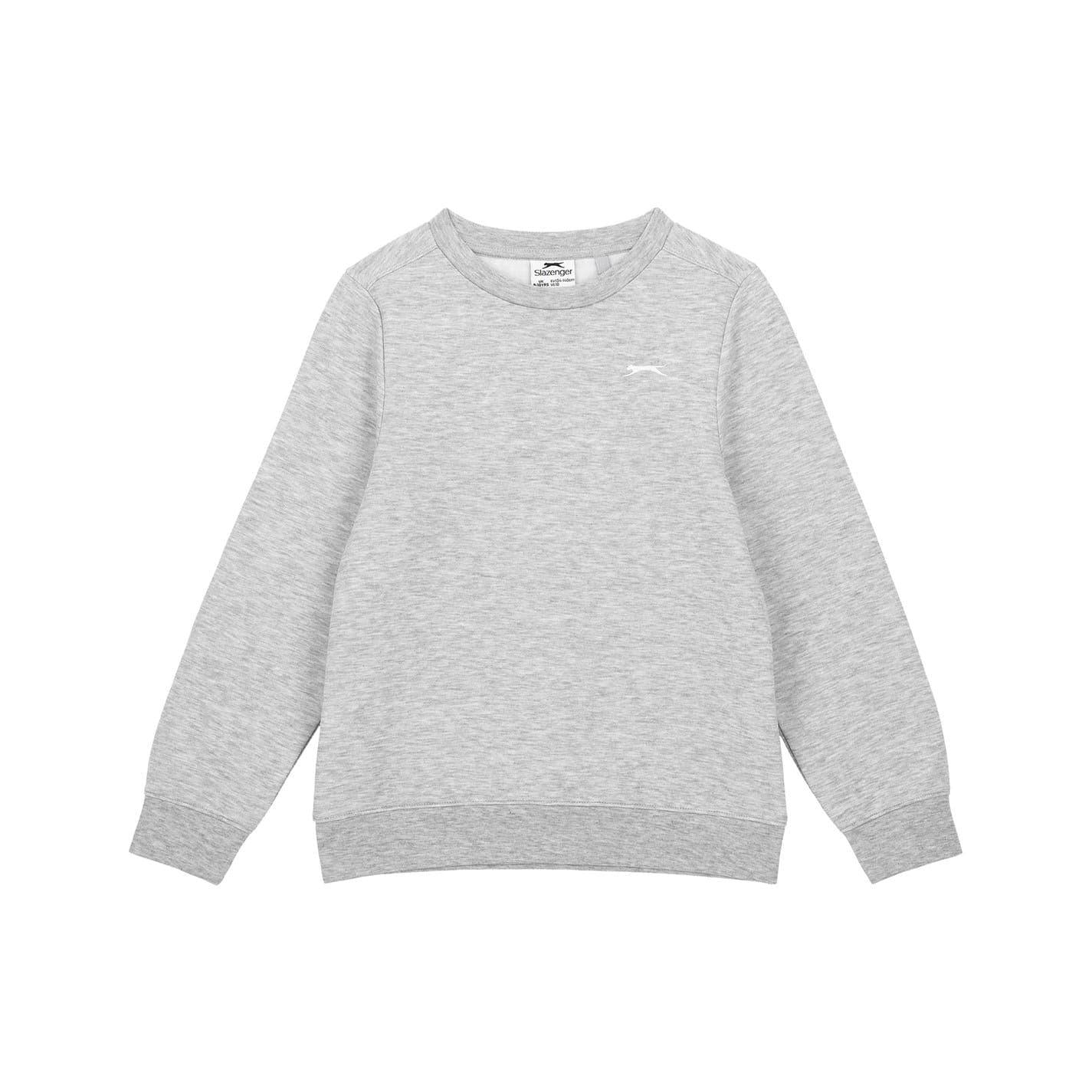 Grey Marl Marl - Front - Slazenger Boys Logo Fleece Sweatshirt