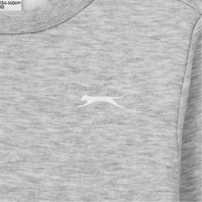 Grey Marl Marl - Side - Slazenger Boys Logo Fleece Sweatshirt