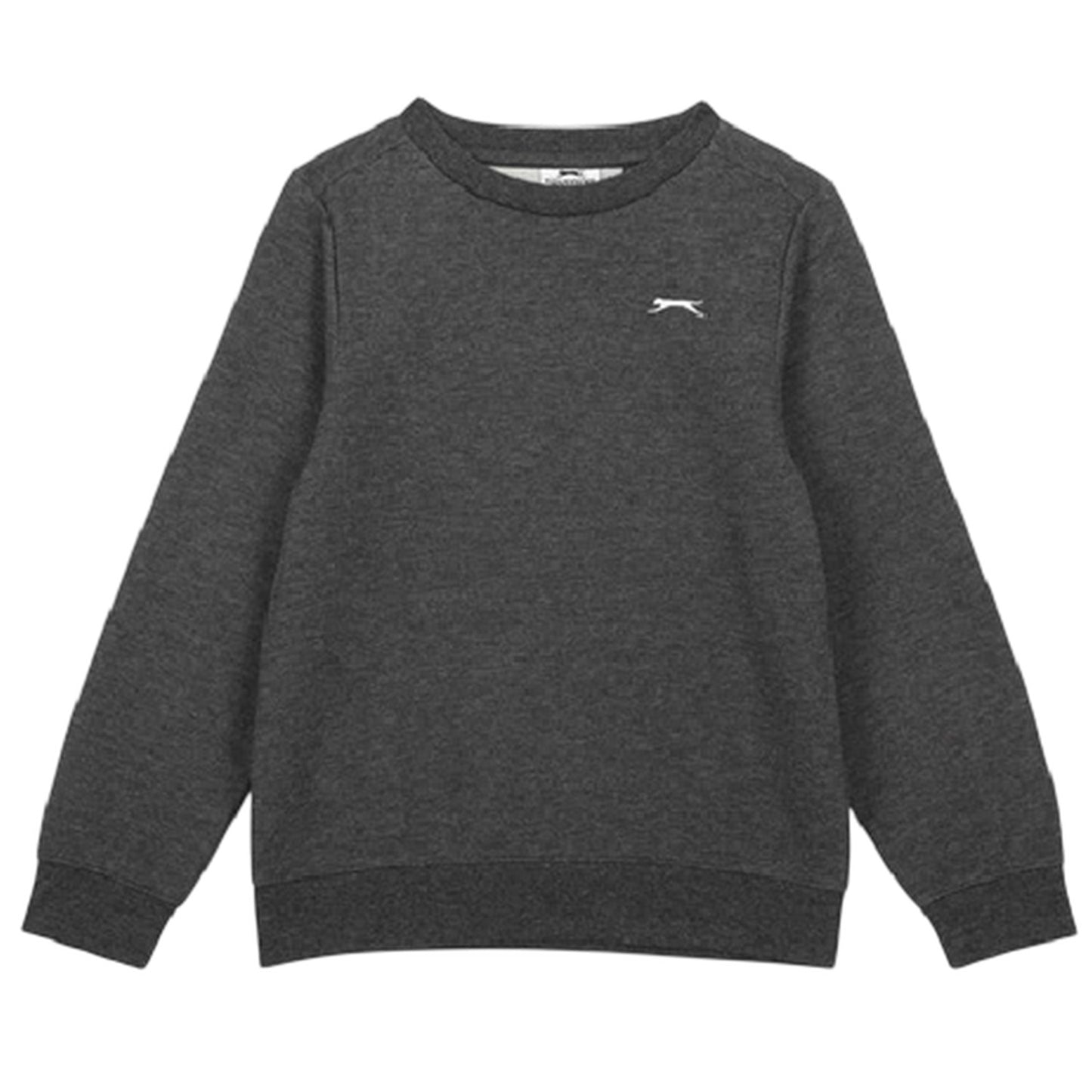Charcoal Marl - Front - Slazenger Boys Logo Fleece Sweatshirt