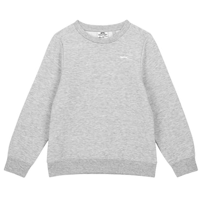 Grey Marl - Front - Slazenger Boys Logo Fleece Sweatshirt
