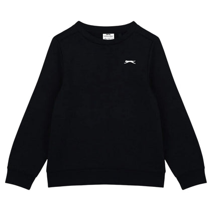 Black - Front - Slazenger Boys Logo Fleece Sweatshirt