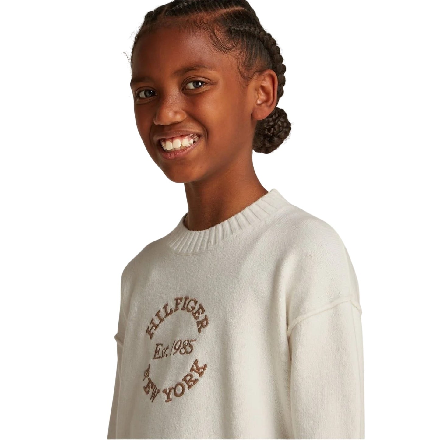 Ivory - Side - Tommy Hilfiger Girls New York Relaxed Fit Sweater Top
