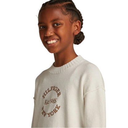 Ivory - Side - Tommy Hilfiger Girls New York Relaxed Fit Sweater Top