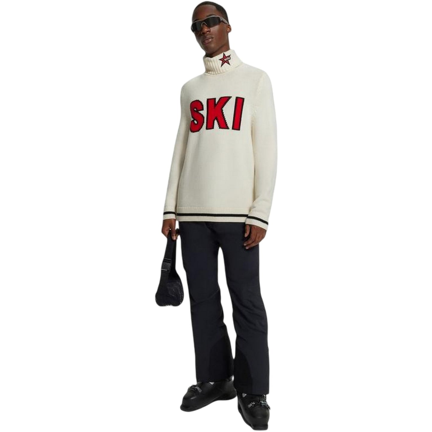 White - Lifestyle - Boss Mens Ski Turtle Neck Jumper