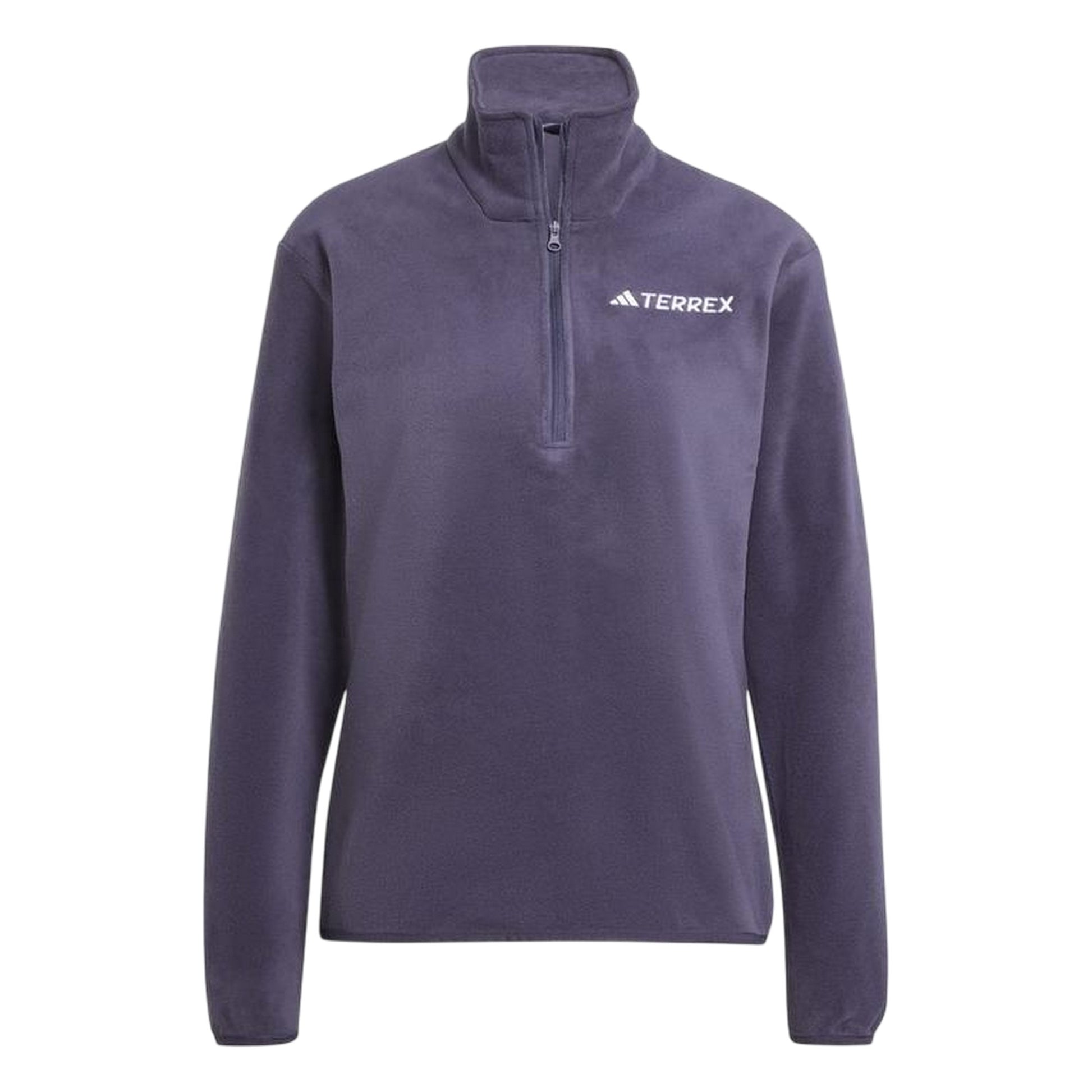 Shadow Blue - Front - Adidas Womens-Ladies Essentials Long-Sleeved Fleece Jacket