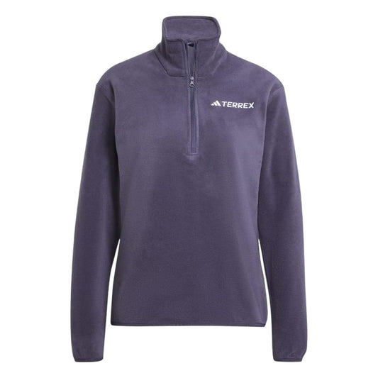 Shadow Blue - Front - Adidas Womens-Ladies Essentials Long-Sleeved Fleece Jacket