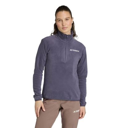 Shadow Blue - Lifestyle - Adidas Womens-Ladies Essentials Long-Sleeved Fleece Jacket