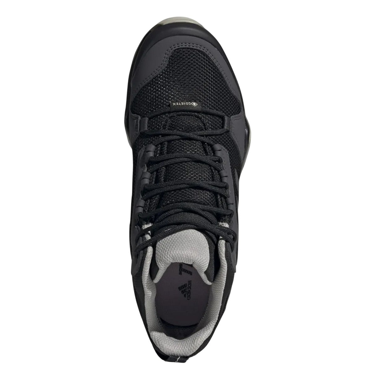 Black-Grey - Close up - Adidas Womens-Ladies Terrex AX3 Mid Gore Tex Hiking Shoes