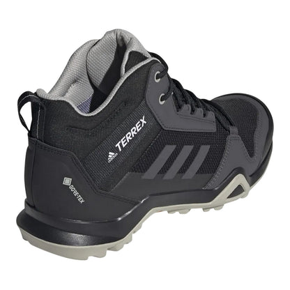 Black-Grey - Back - Adidas Womens-Ladies Terrex AX3 Mid Gore Tex Hiking Shoes