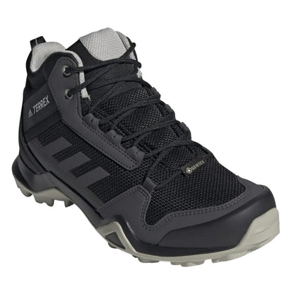Black-Grey - Front - Adidas Womens-Ladies Terrex AX3 Mid Gore Tex Hiking Shoes