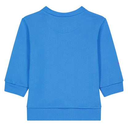 Blue - Back - Off White Baby Cotton Blend Regular Sweater Top