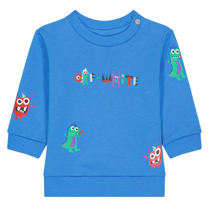Blue - Front - Off White Baby Cotton Blend Regular Sweater Top