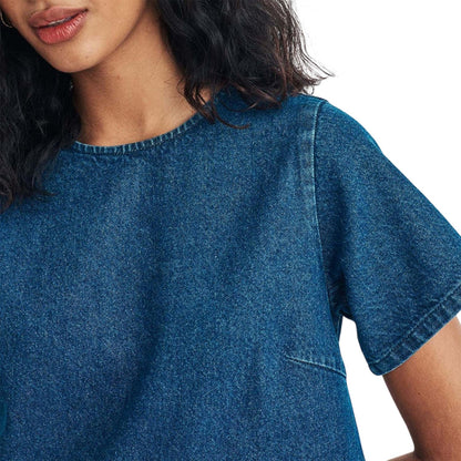 Blue - Side - Nobody's Child Womens-Ladies Denim Mini Dress